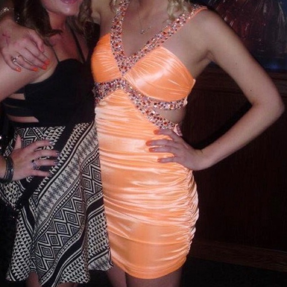 Orange cocktail dress